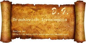 Draskovich Innocencia névjegykártya